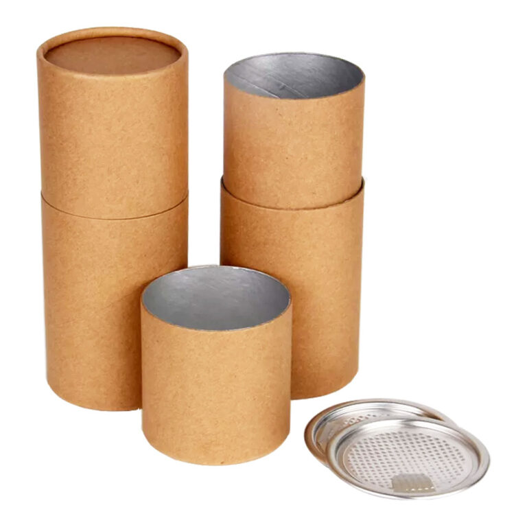 Tubo di carta Kraft con coperchio staccabile per imballaggio supplementare