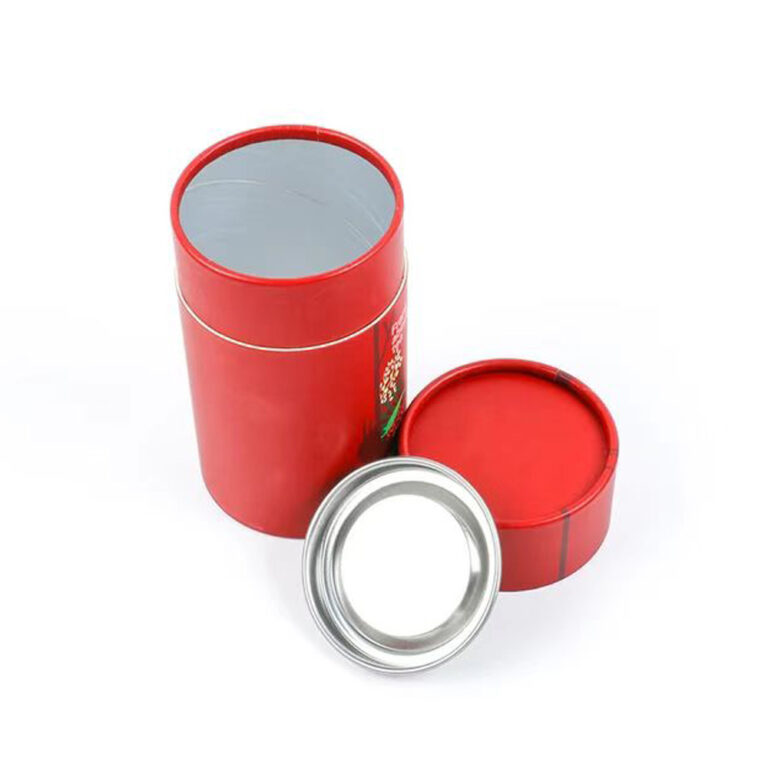 Aluminum Foil Lining Metal Lid Tea Packaging Paper Tubes