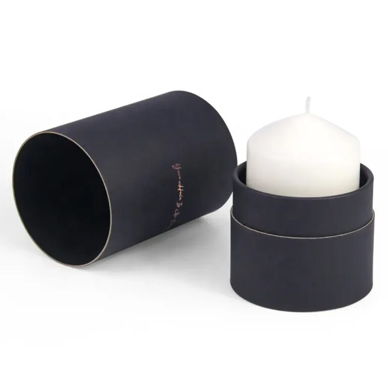 Minimalist Custom Candle Tube Packaging in Matte Black Color