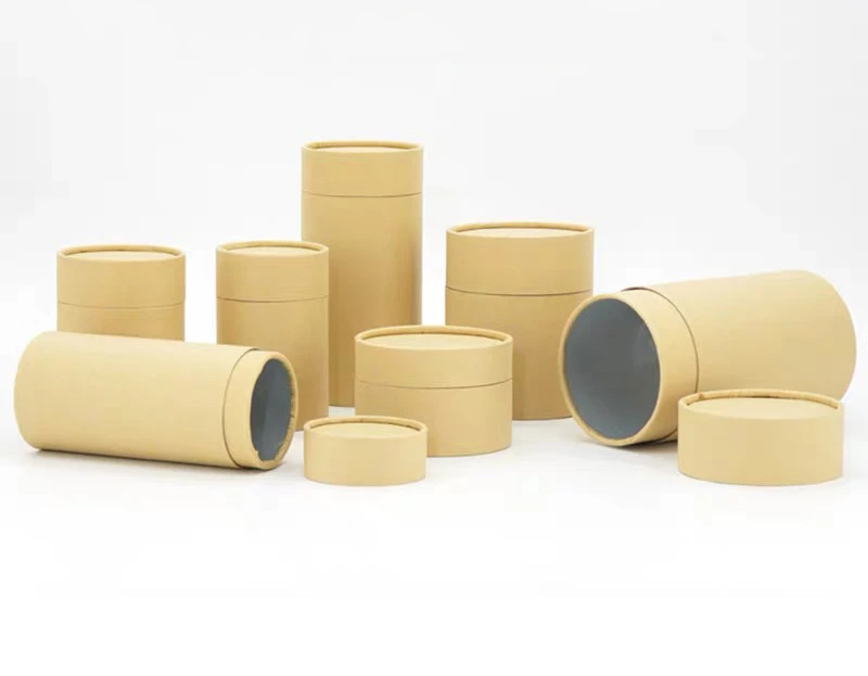 Tubos de papel Kraft com tampas de papelão