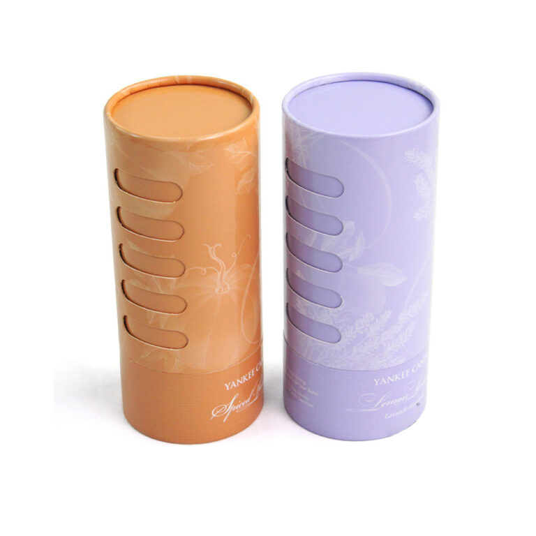 Anpassad glänsande laminering Candle Cylindrical Box Packaging