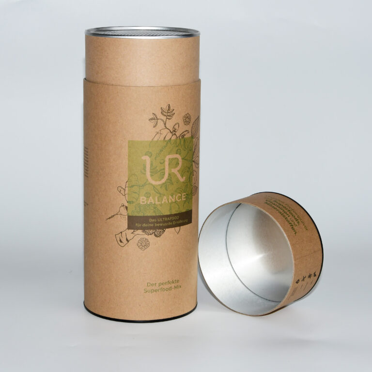 Embalagem de tubo de papel biodegradável de superalimento de tamanho personalizado
