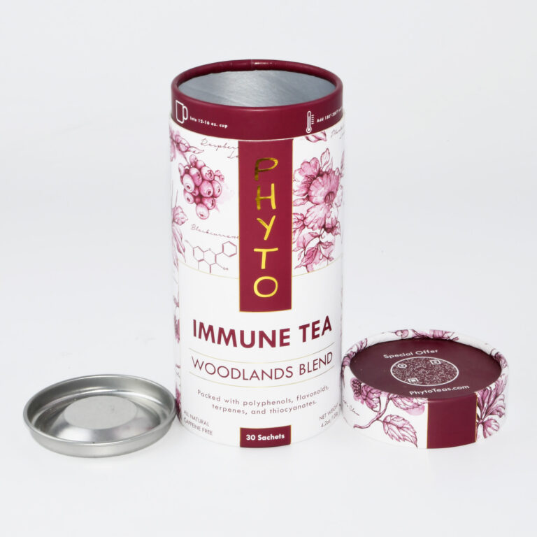 High-end Immune Tea Cardboard Tube Box with Metal Tinplate